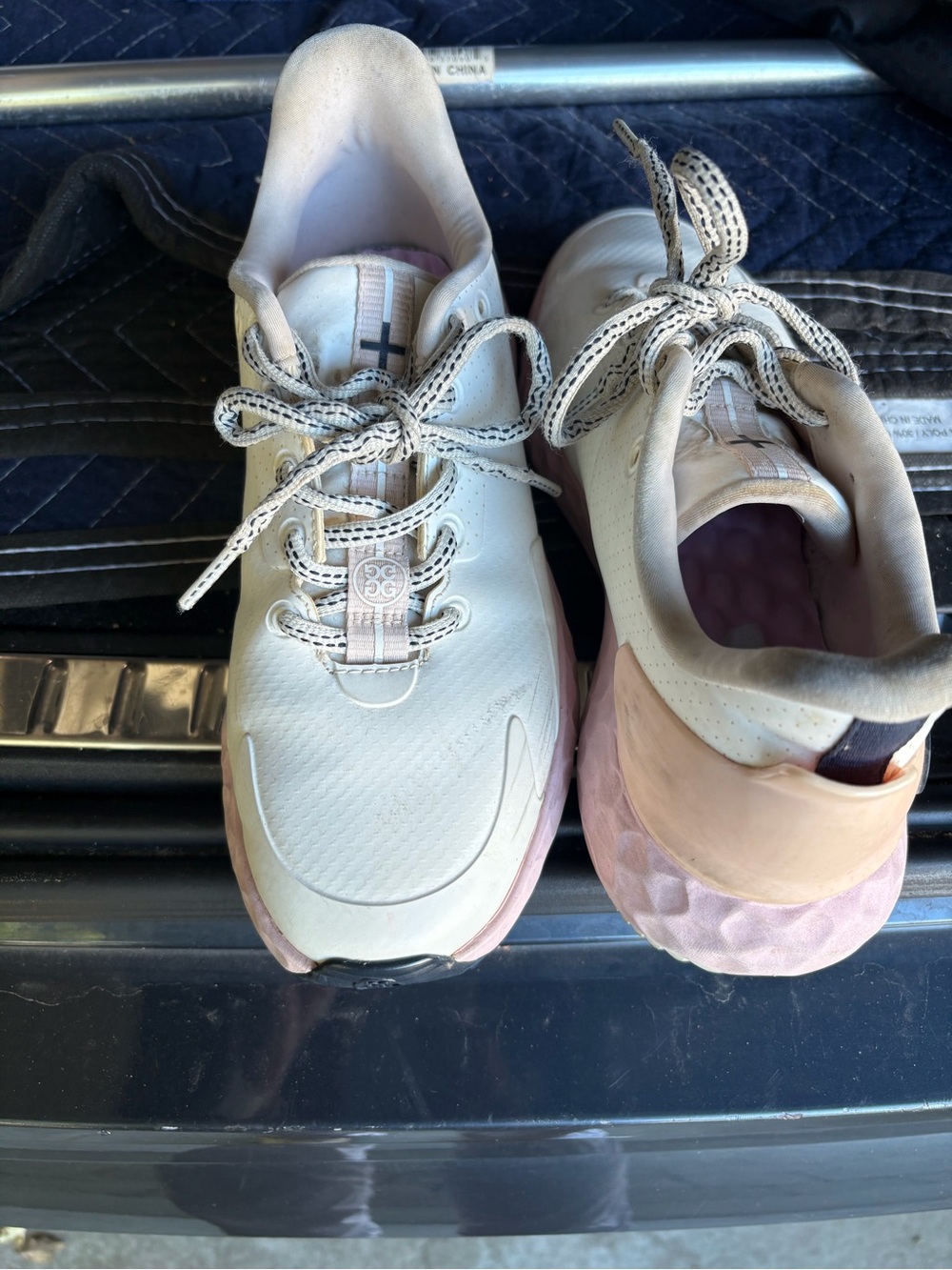 Tory Burch Women's White and Light Pink Athletic Sneakers